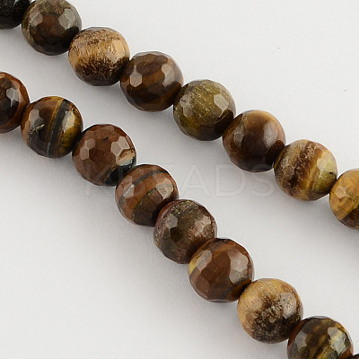 Natural Tiger Eye Round Bead Strands G-R203-10mm-1