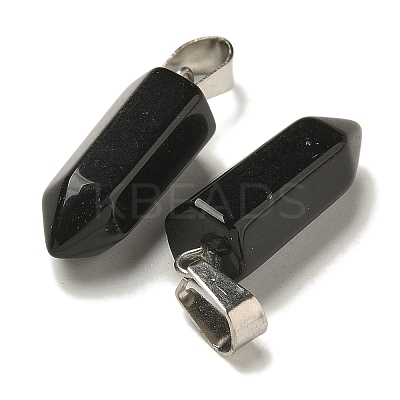Natural Obsidian Pendants G-Z067-07P-10-1