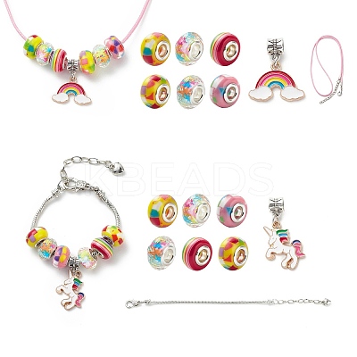 DIY European Bracelet Necklace Making Kit for Kid DIY-G085-01B-1