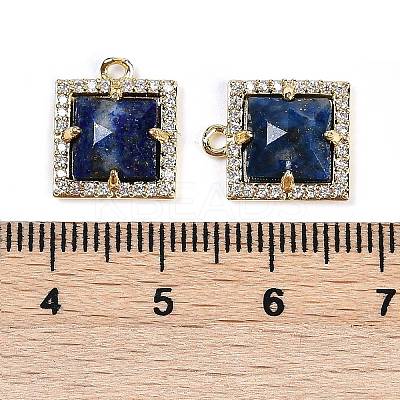 Natural Lapis Lazuli Faceted Square Charms G-I375-06G-02-1