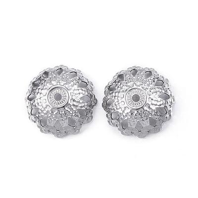 Tarnish Resistant 304 Stainless Steel Flower Fancy Bead Caps STAS-G127-03P-1