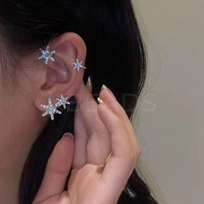 Alloy Rhinestone Cuff Earrings FS-WGFB378-10-1