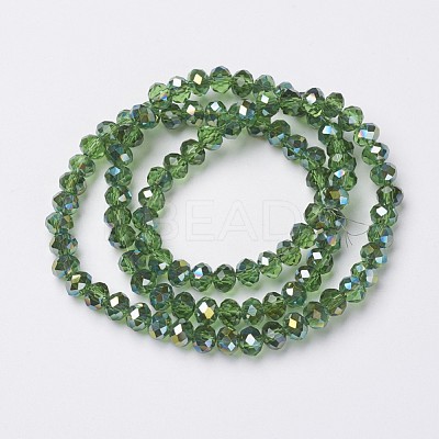Electroplate Transparent Glass Beads Strands EGLA-A034-T4mm-S10-1