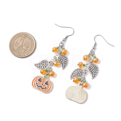 Tibetan Style Alloy Enamel Dangle Earrings EJEW-TA00714-1