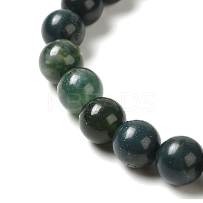 Natural Moss Agate Beaded Stretch Bracelets B072-5-1