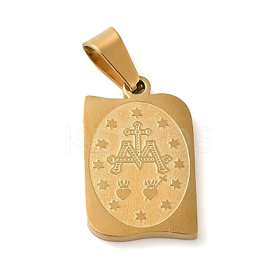 Mother's Day Theme PVD Vacuum Plating 304 Stainless Steel Pendants STAS-D069-01A-G-1