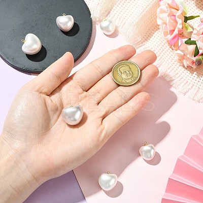 6Pcs 6 Styles Shell Pearl Pendants KK-CJ0003-73-1