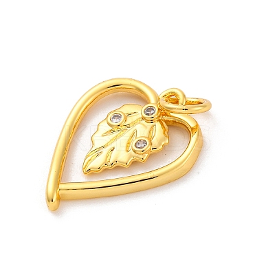 Brass Micro Pave Cubic Zirconia Pendants KK-U033-03G-01-1