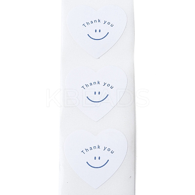 500Pcs Heart with Thank You Roll Stickers DIY-U008-01C-1