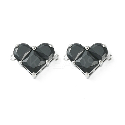 Brass Pave Cubic Zirconia Connector Charms KK-L208-04P-01-1