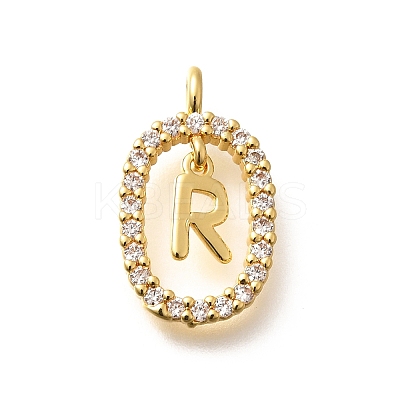 Brass Micro Pave Cubic Zirconia Pendants ZIRC-P123-01G-R01-1