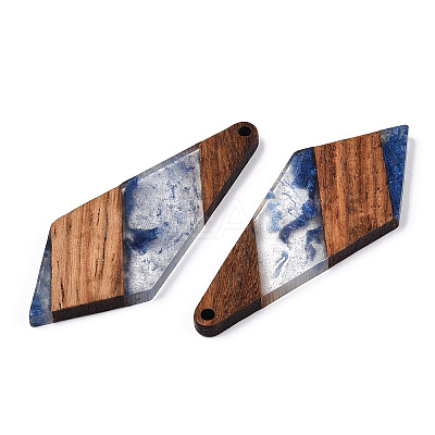 Transparent Resin & Walnut Wood Big Pendants RESI-ZX017-69-1