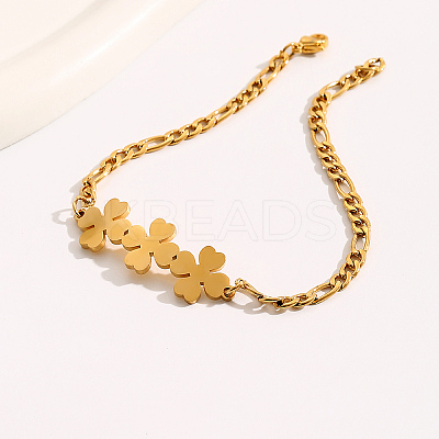 201 Stainless Steel Figaro Chains Link Bracelets EU3707-1
