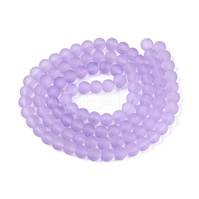 Baking Paint Transparent Glass Bead Strands GLAA-S031-8mm-25-1