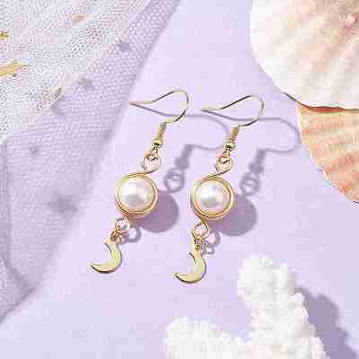 Natural Cultured Freshwater Pearl Dangle Earrings EJEW-JE05738-03-1