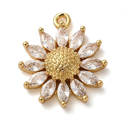Brass Micro Pave Cubic Zirconia Pendants X-KK-I276-03G-02-1