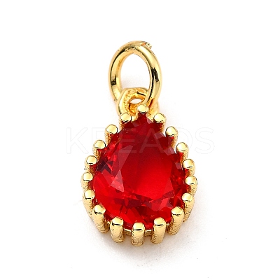 Brass Micro Pave Cubic Zirconia Pendants X-ZIRC-D120-01G-02-1