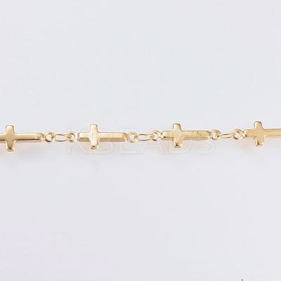 Ion Plating(IP) Handmade 304 Stainless Steel Bar Link Chains STAS-G038-21G-1