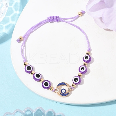 Resin Evil Eye Braided Bead Bracelets for Women BJEW-FS00018-03-1