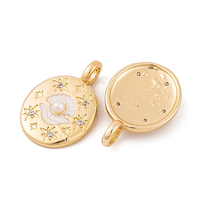 Brass Micro Pave Cubic Zirconia Pendants KK-E108-27G-1