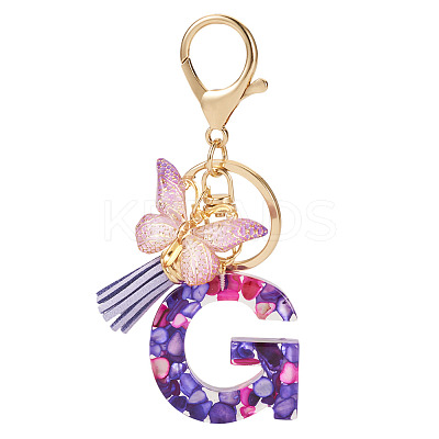 Resin Butterfly Pendant Keychains KEYC-TAC0034-03G-1