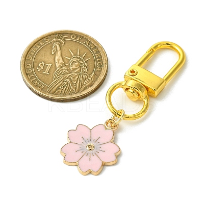 10Pcs 10 Colors Flower Alloy Enamel Pendant Decorations HJEW-JM02753-1