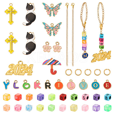 DIY Letter & Number Charms Accessories for Cup Handle Making Kit DIY-TA0009-52-1