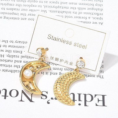 Ion Plating(IP) 304 Stainless Steel Stud Earrings EJEW-A119-20G-1
