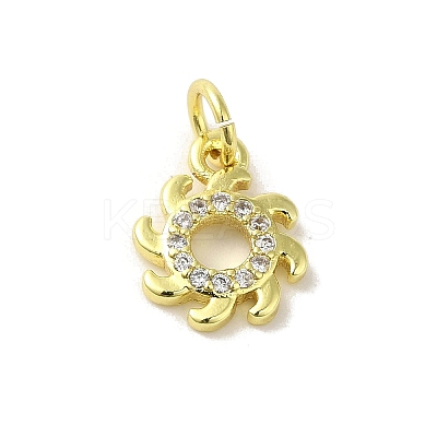 Brass Micro Pave Cubic Zirconia Charms KK-M283-23F-01-1