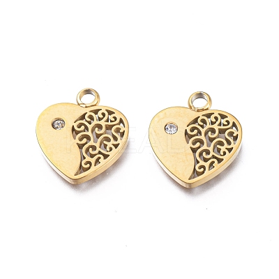 Ion Plating(IP) 304 Stainless Steel Charms STAS-L245-003G-1