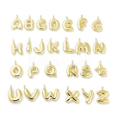 Rack Plating Brass Balloon Letter Pendants KK-C050-01G-1