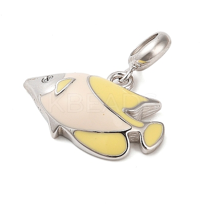 Rhodium Plated 925 Sterling Silver Enamel European Dangle Charms LS-STER-P062-01A-06-1