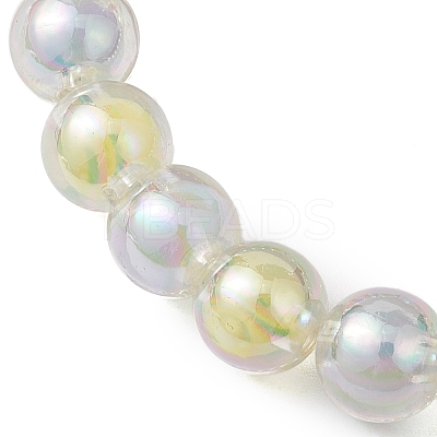 AB Color Round Acrylic Beaded Stretch Bracelets BJEW-JB10535-1