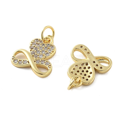 Brass Micro Pave Cubic Zirconia Pendants KK-C092-24D-G-1