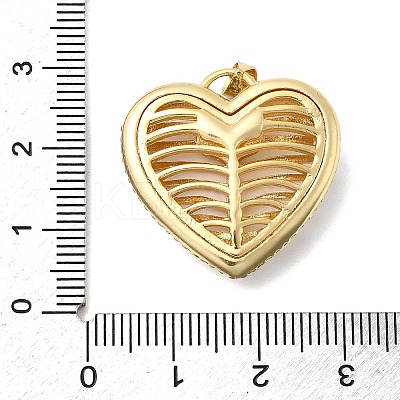 Brass Micro Pave Clear Cubic Zirconia Pendants KK-H519-14A-GP-1