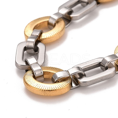 PVD Vacuum Plating 201 Stainless Steel Link Chain Bracelet STAS-E160-05GP-1