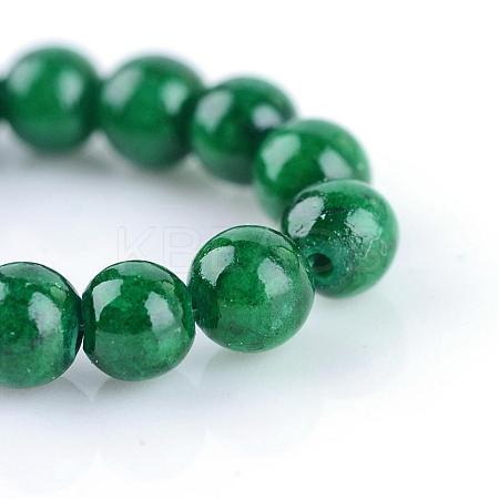 Natural Dyed Yellow Jade Gemstone Bead Strands G-R271-8mm-Y14-1