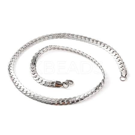 Non-Tarnish 304 Stainless Steel Twist Chain Necklaces for Women NJEW-G140-08A-P-1