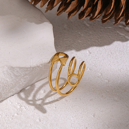 304 Stainless Steel Open Cuff Rings for Women BS6806-1-1