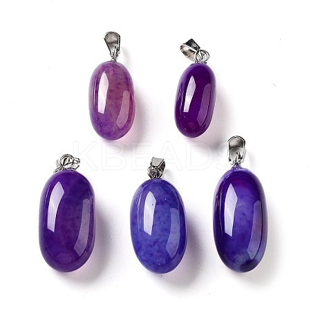 Natural Agate Dyed Pendants G-Q016-03D-1
