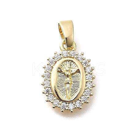 Brass Micro Pave Cubic Zirconia Pendants KK-P336-01B-G-1