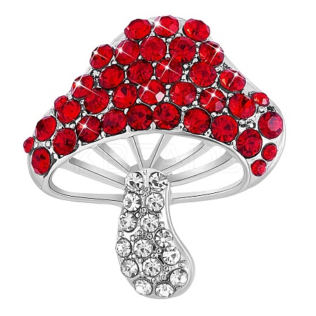 Cubic Zirconia Mushroom Brooch JBR102H-1