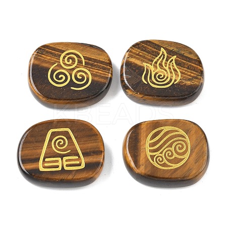 4Pcs 4 Styles Natural Tiger Eye Display Decorations G-F786-02B-06-1