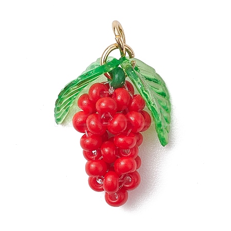 Glass Seed Beaded Grape Pendants PALLOY-MZ00467-05-1