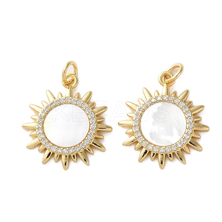 Brass Micro Pave Cubic Zirconia Pendants KK-U070-18A-G-1
