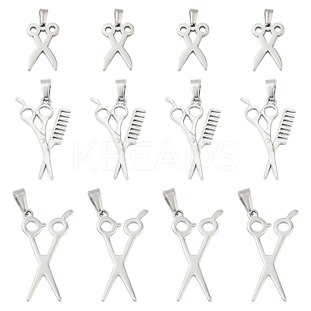 15Pcs 3 Styles 304 Stainless Steel Pendants STAS-CJ0002-49-1