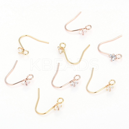 Brass Earring Hooks KK-I681-14-1