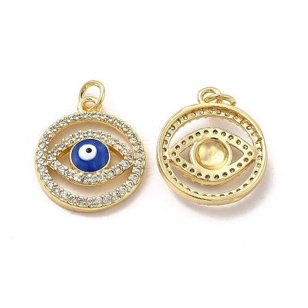 Brass Micro Pave Cubic Zirconia Pendants KK-E068-VB282-1-1
