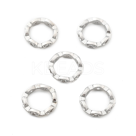 Brass Micro Pave Clear Cubic Zirconia Bead Frame KK-H495-03P-1