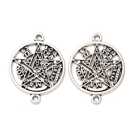 Tibetan Style Alloy Tetragrammaton Pentagram Wiccan Links Connector Charms FIND-Z099-04AS-1